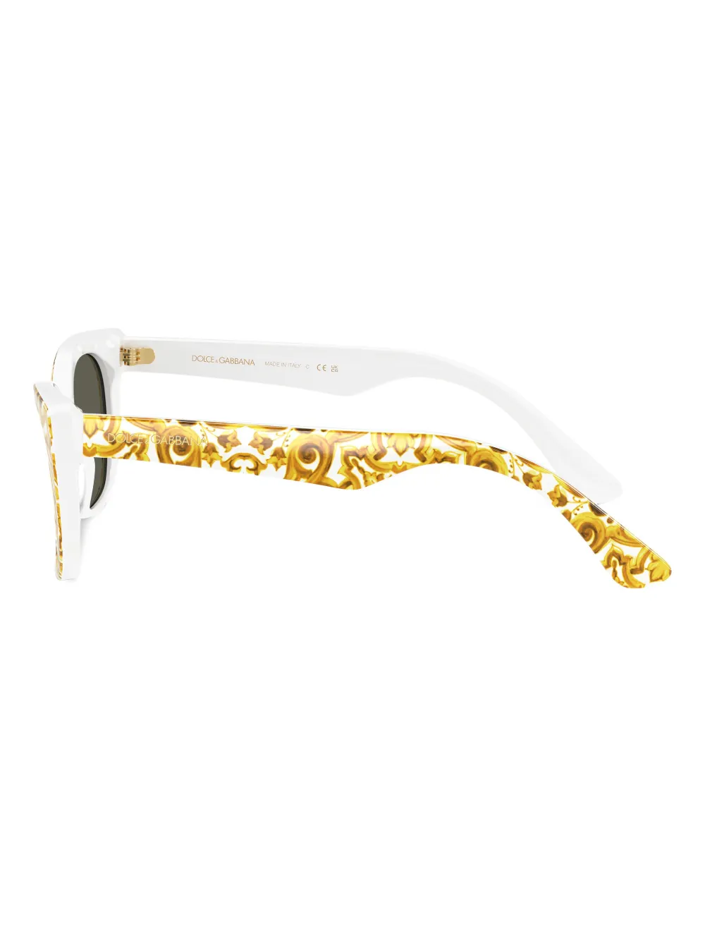 Dolce & Gabbana Eyewear Zonnebril met cat-eye montuur en barokprint Geel