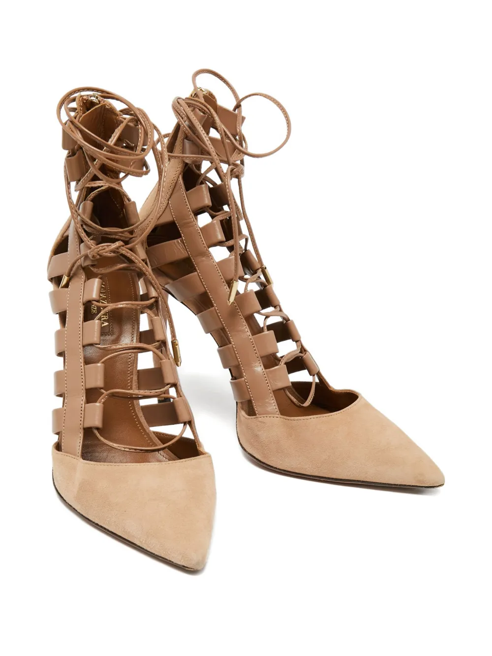 Aquazzura pre-owned 100mm suede pumps | Image 2
