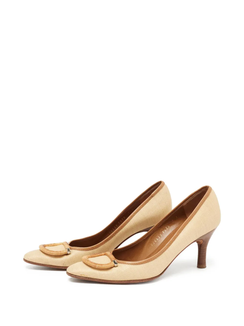 Ferragamo Pre-Owned 90 mm Gancini pumps - Beige