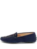 Tod's Vintage Pre-owned stud-embellished suede loafers - Blue