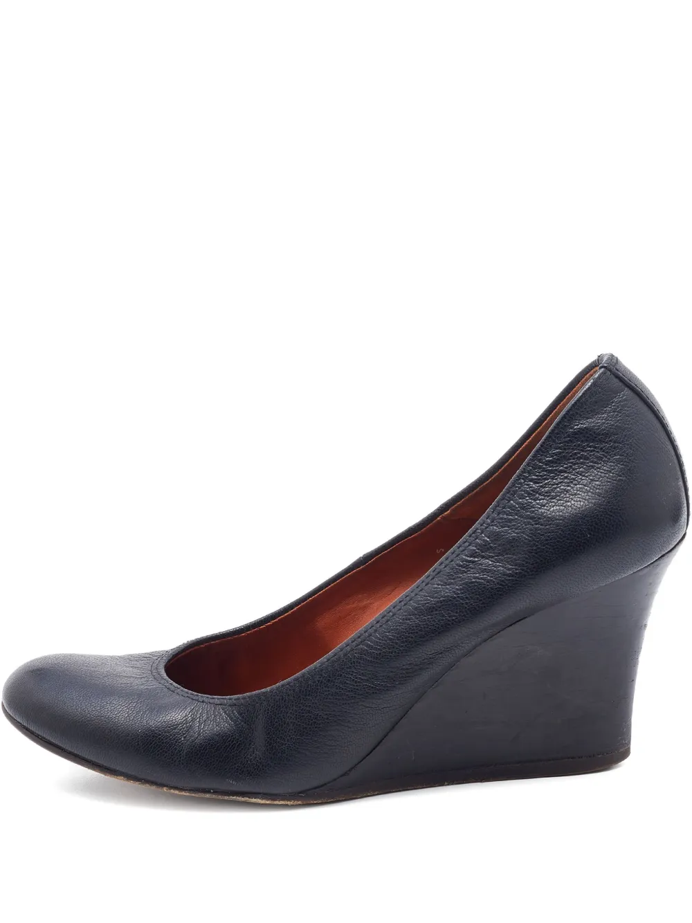 Pre-owned Lanvin 80mm Leather Wedge Pumps