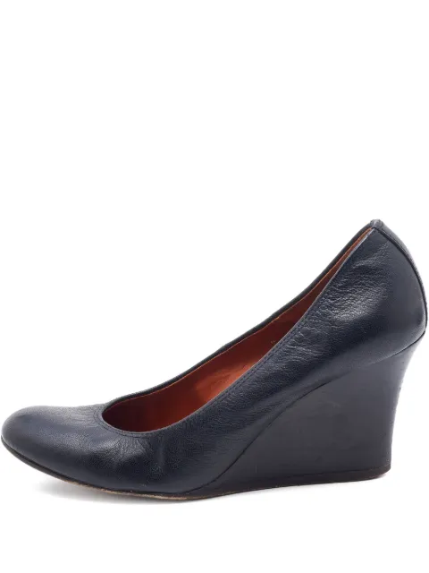 Lanvin Pre-Owned 80mm leather wedge pumps