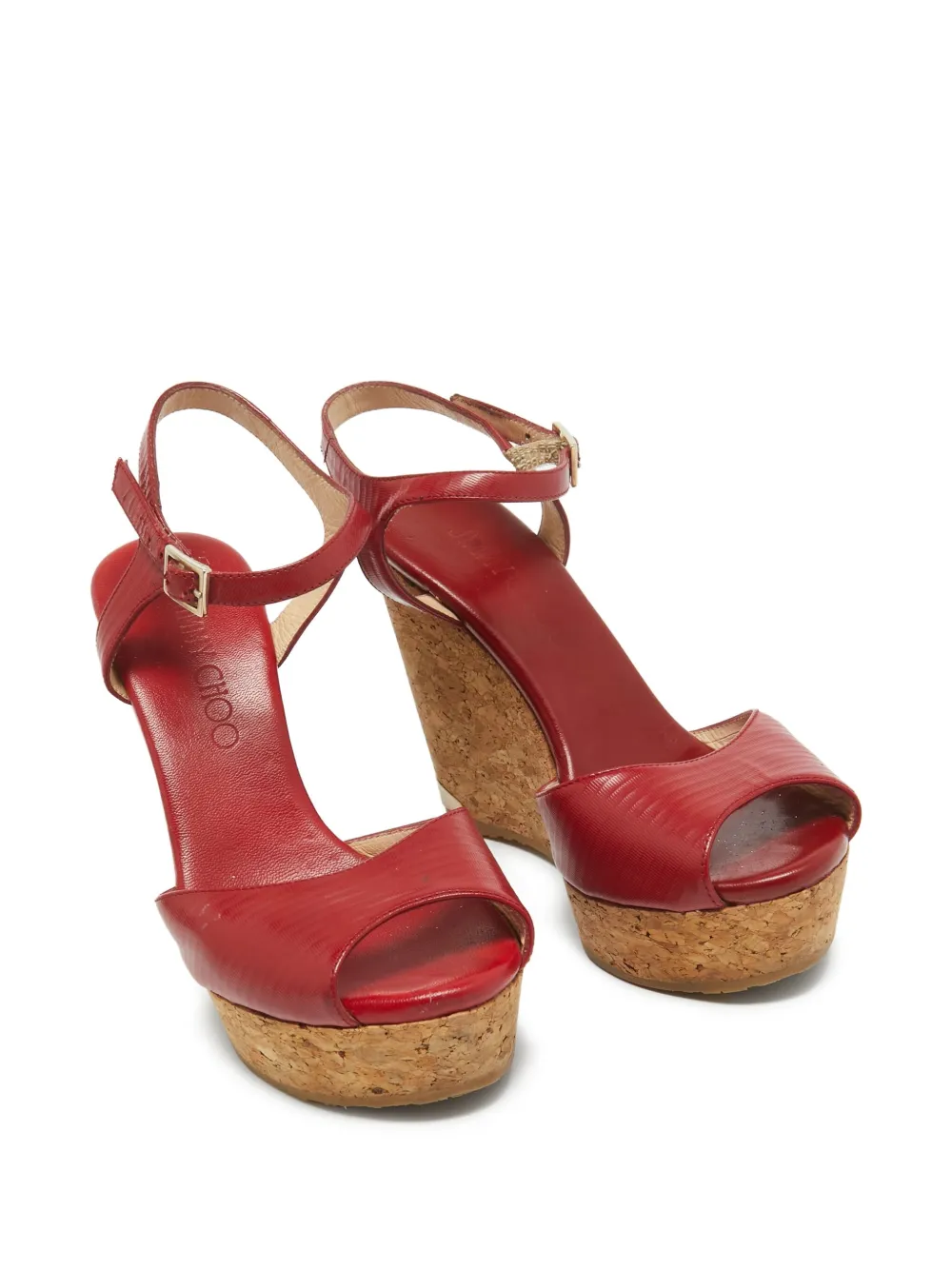 Jimmy Choo Pre-Owned sandalias de piel con cuña de 110mm | Image 2