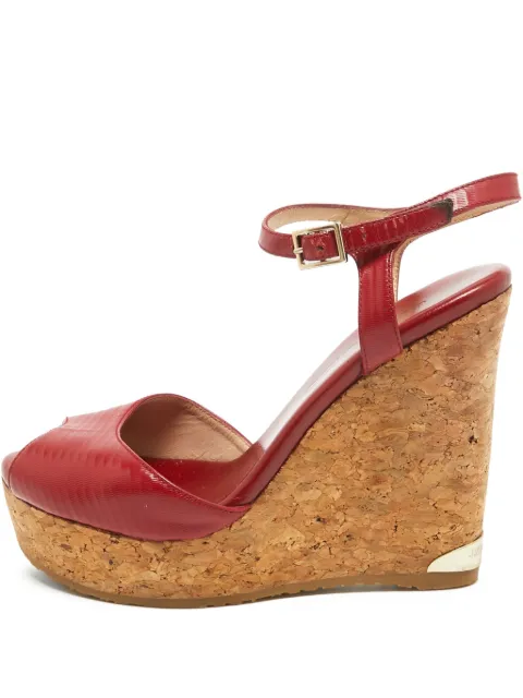 Jimmy Choo Pre-Owned 110mm leather wedge sandals