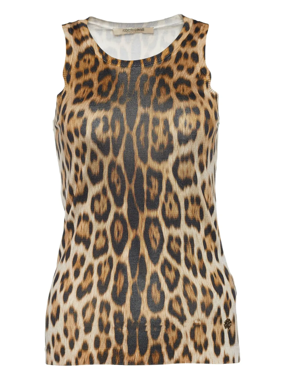 pre-owned leopard-print sleeveless top
