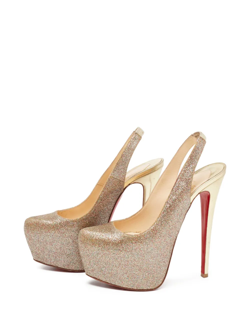 Christian Louboutin Pre-Owned 155mm Glitter Daf slingback pumps | Image 2