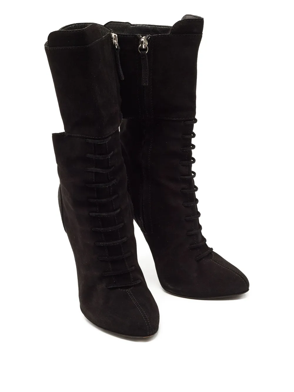 Giuseppe Zanotti Vintage 125 mm stiletto enkellaarzen met veters - Zwart