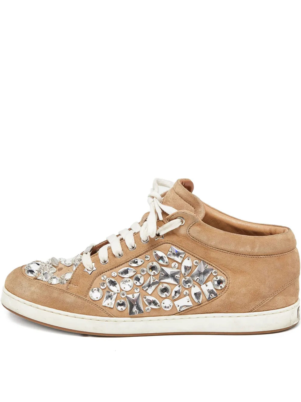 Jimmy Choo Pre-Owned crystal-embellished sneakers | Neutrals | Image 1