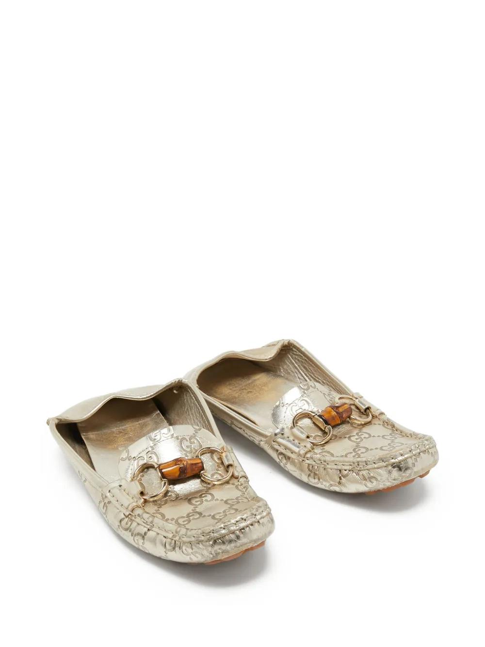 Gucci Pre-Owned Loafers met GG-print - Goud
