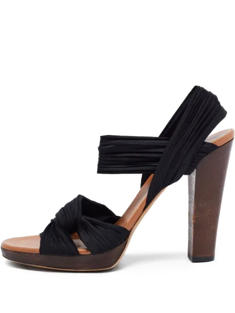 Gucci Pre-Owned sandalias con pliegues y tacón de 125mm