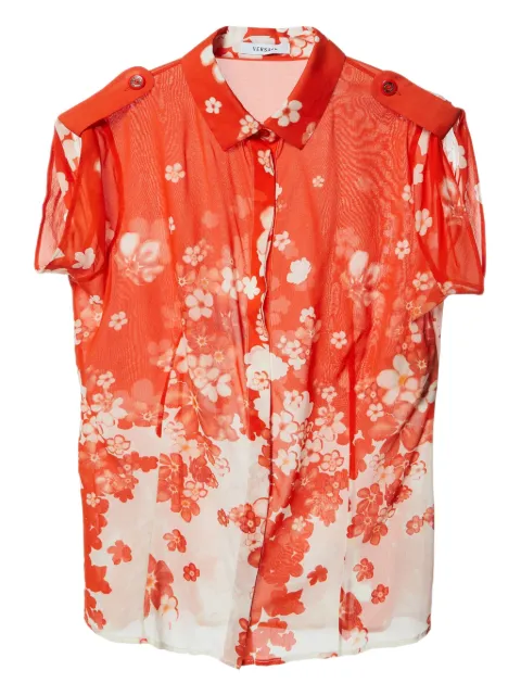 Versace Pre-Owned floral-print stretch-silk shirt