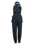 Miu Miu Pre-Owned 2017 bead-embellishment jumpsuit - Blue