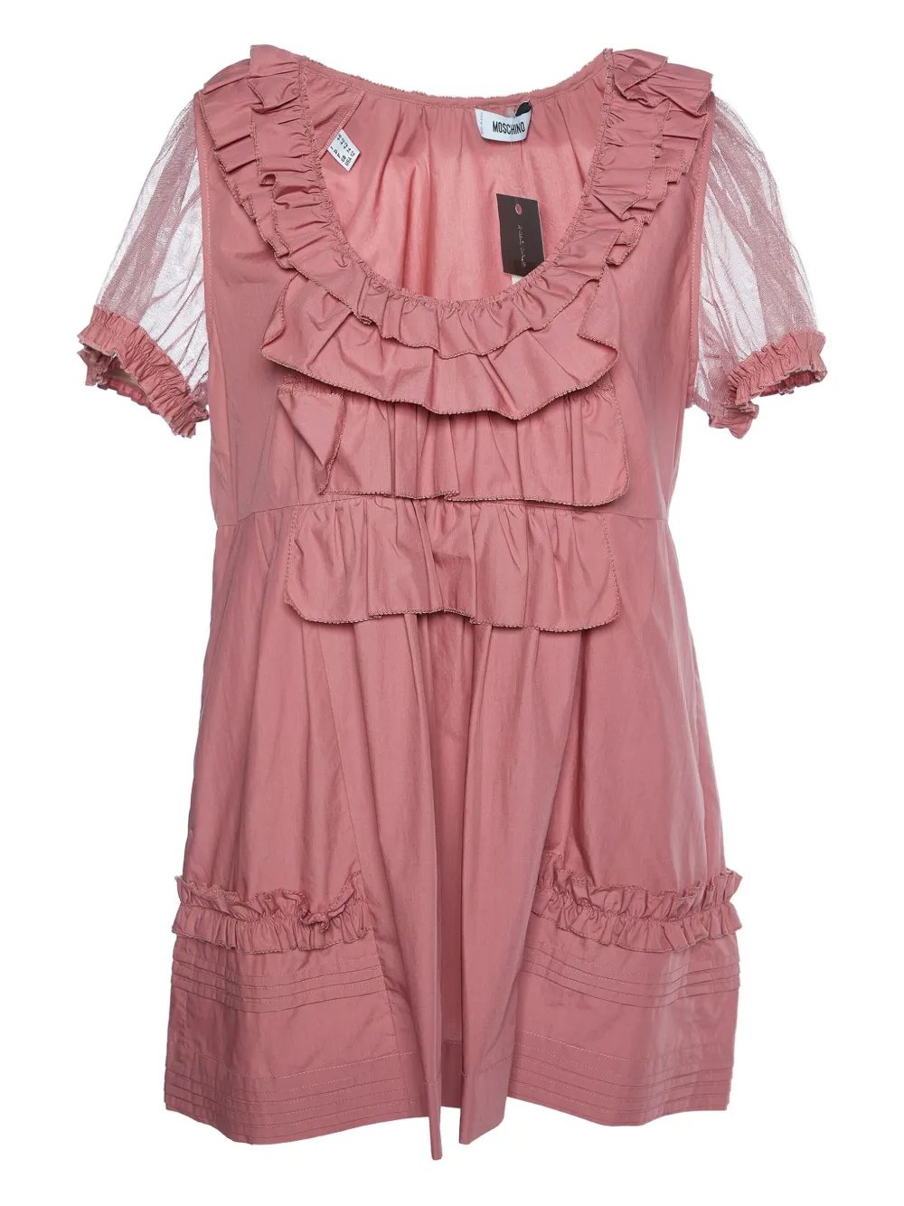 Moschino Pre-Owned ruffled cotton top - Rosa
