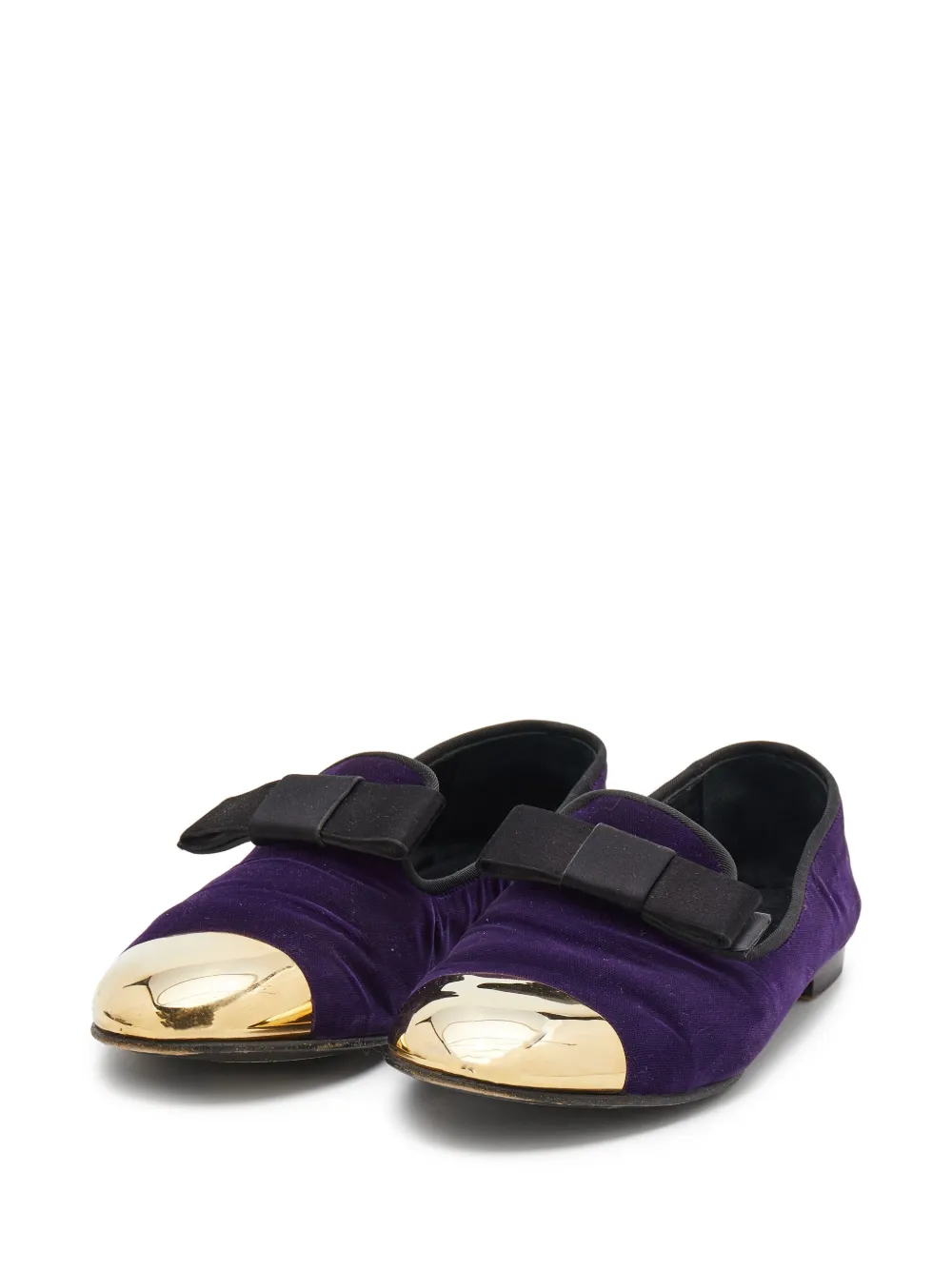 Giuseppe Zanotti Vintage Pre-owned ballerina's met contrasterende neus - Paars