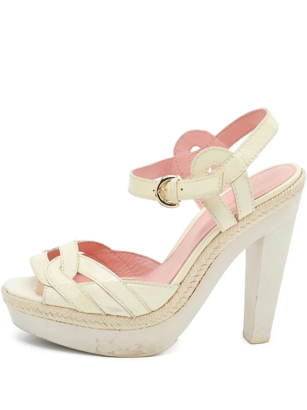 Sergio Rossi Vintage 125mm interlocked-strap platform sandals | White | Image 1