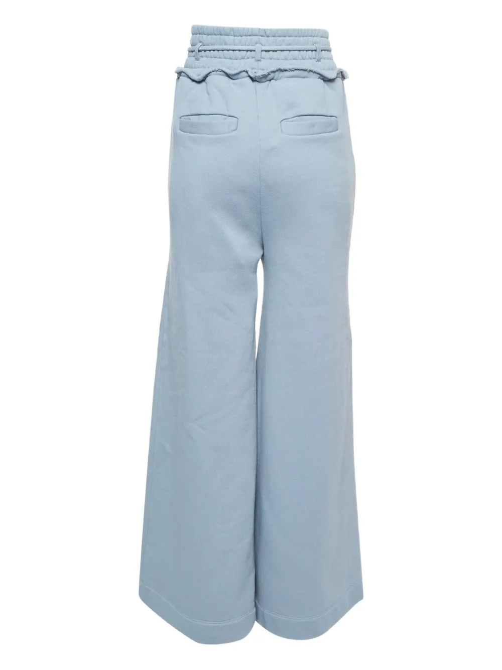 Off-White Pre-Owned Broek met roosdetail en trekkoord - Blauw