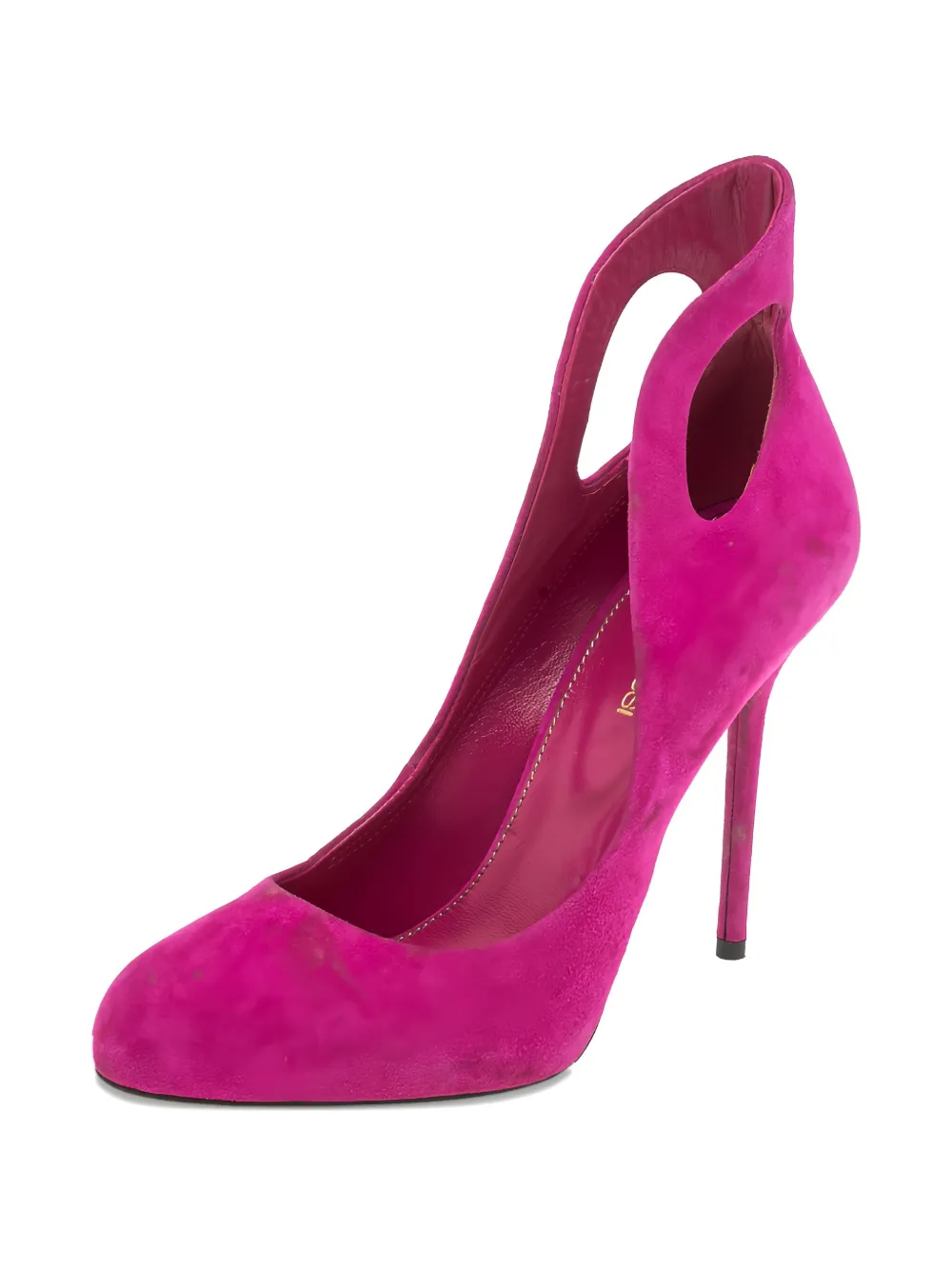 Sergio Rossi Vintage Pre-owned 110 mm suède pumps met uitgesneden details - Roze