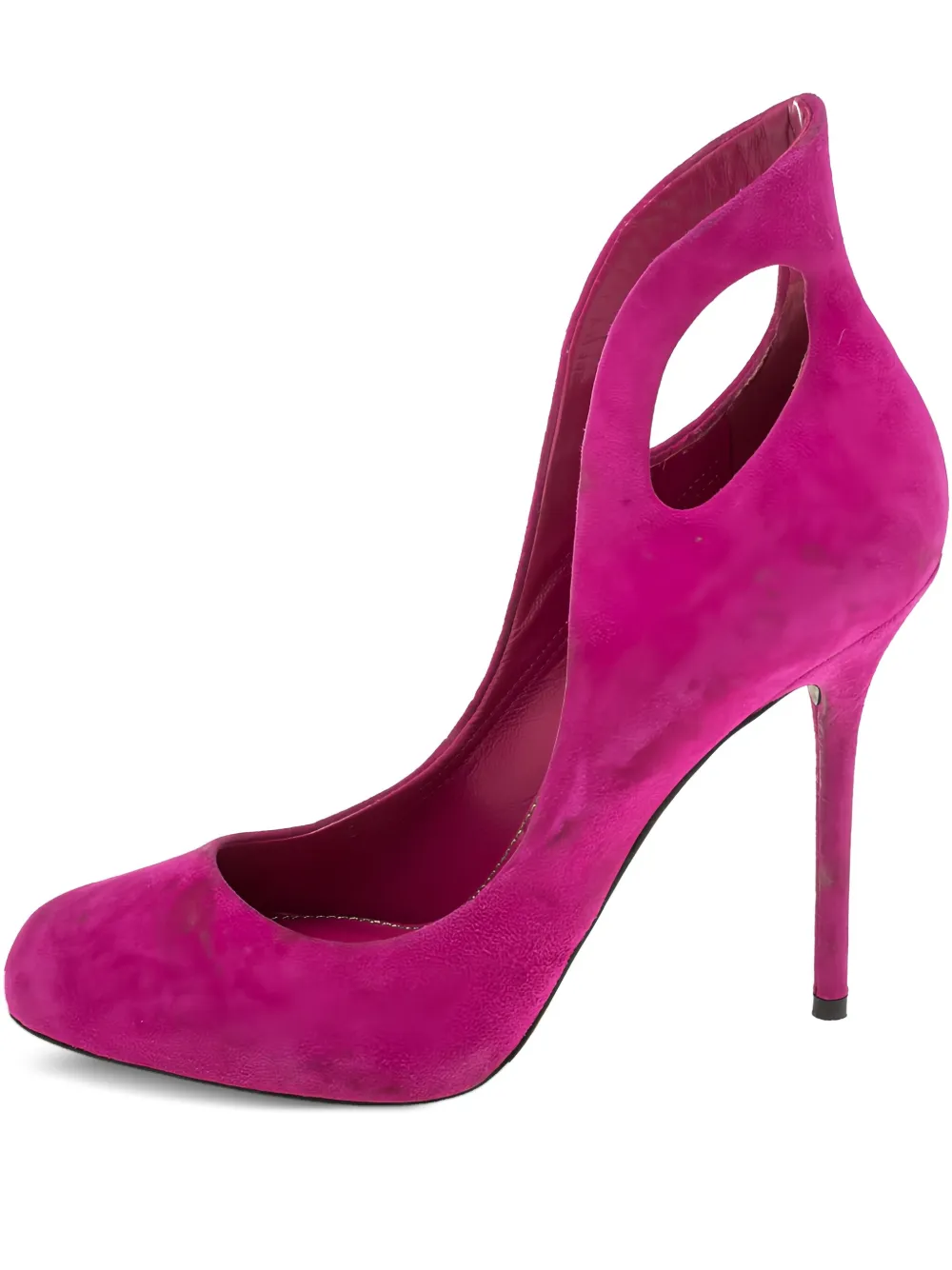 pre-owned 110mm cutout suede pumps