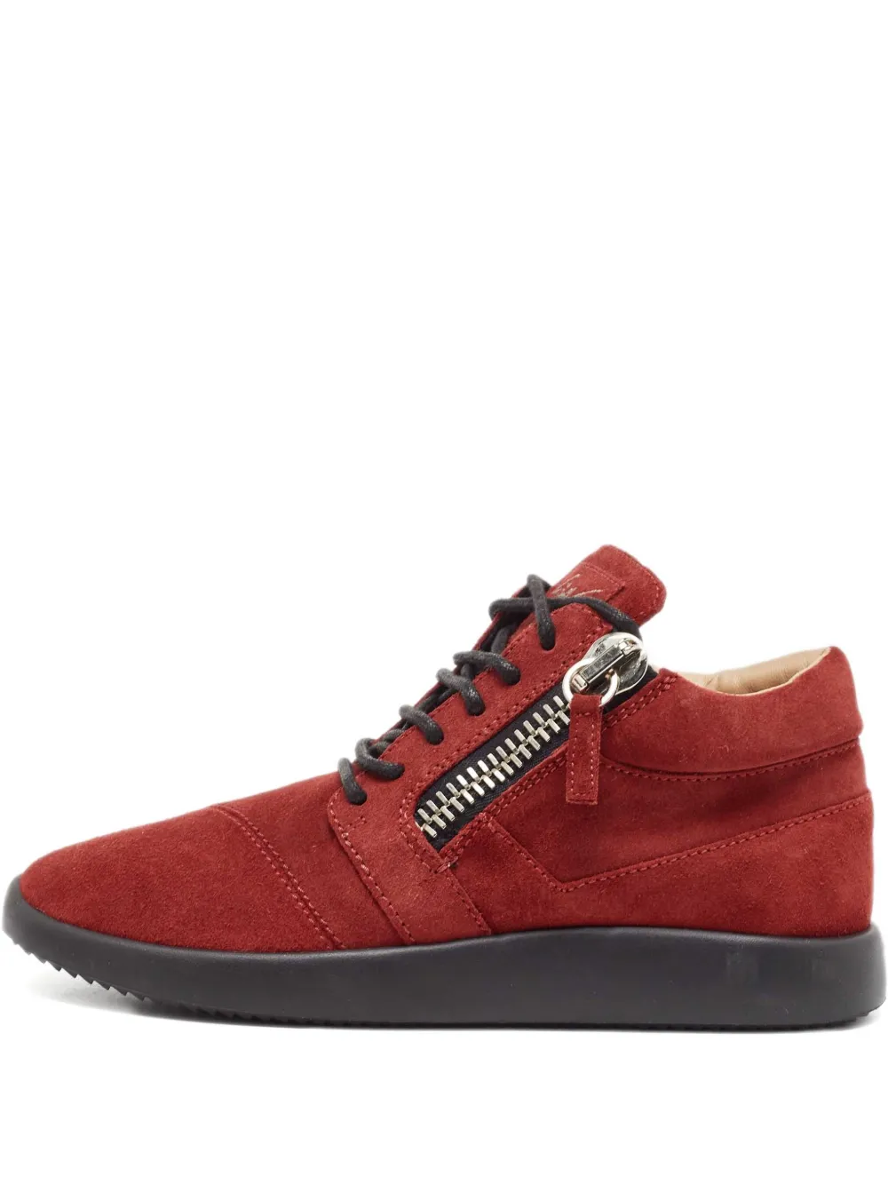 Giuseppe Zanotti Vintage pre-owned suede zip-up sneakers | Red | Image 1