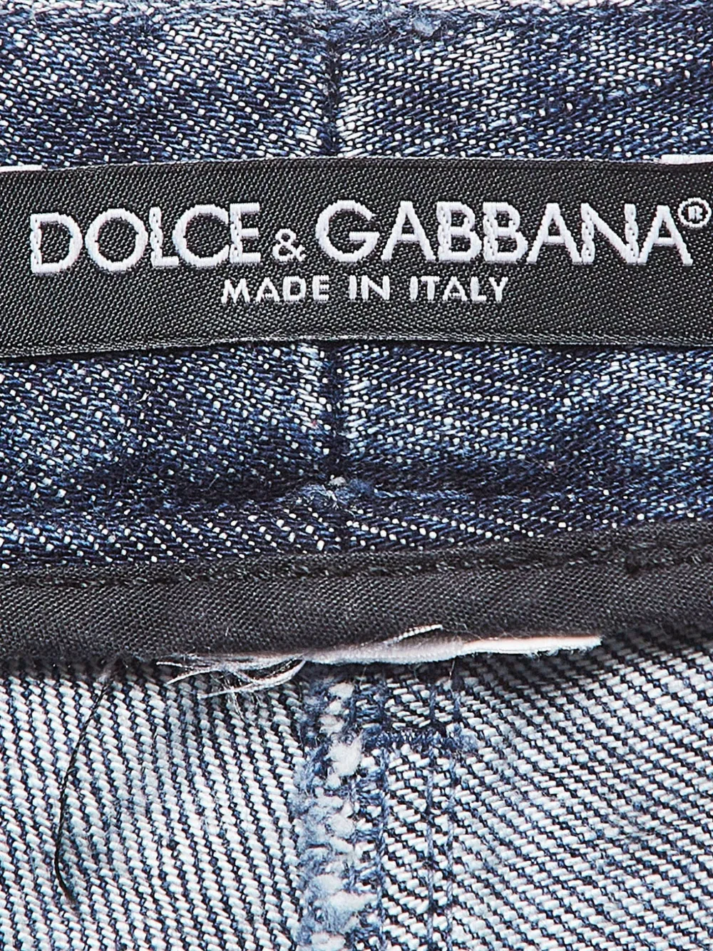 Pre-owned Dolce & Gabbana Crystal-embellished Straight-leg Jeans In Blue