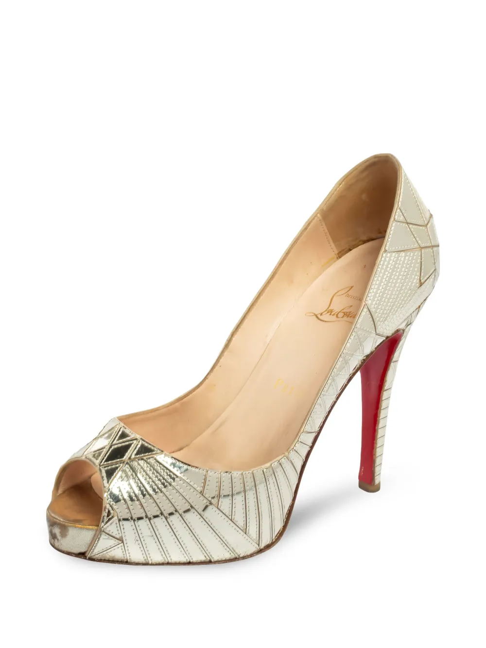 Christian Louboutin Pre-Owned 115 mm Very Galaxy Art Deco pumps - Goud