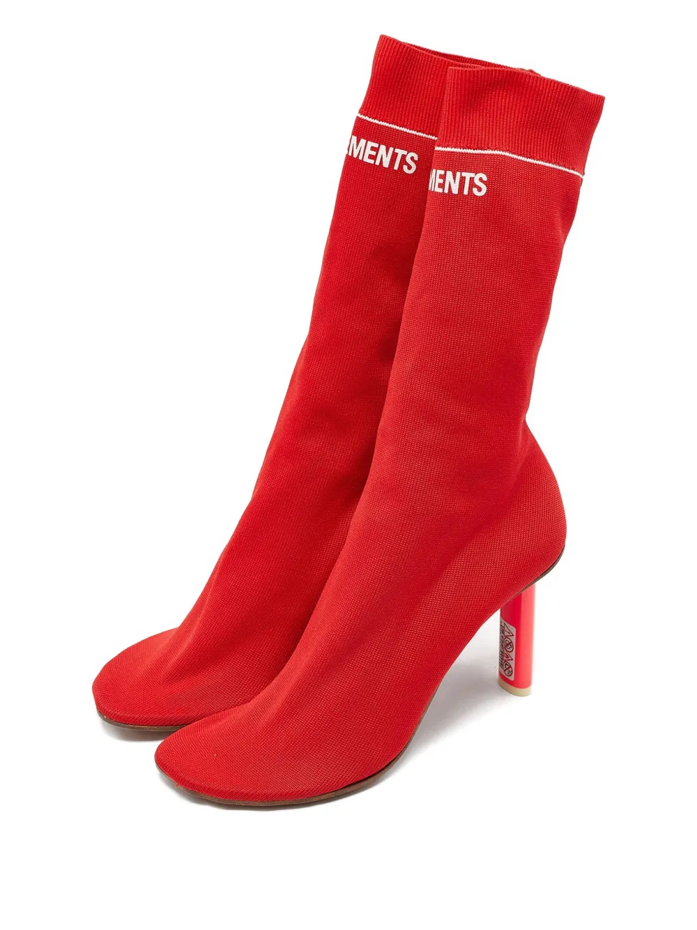 VETEMENTS 90 mm gebreide laarzen - Rood