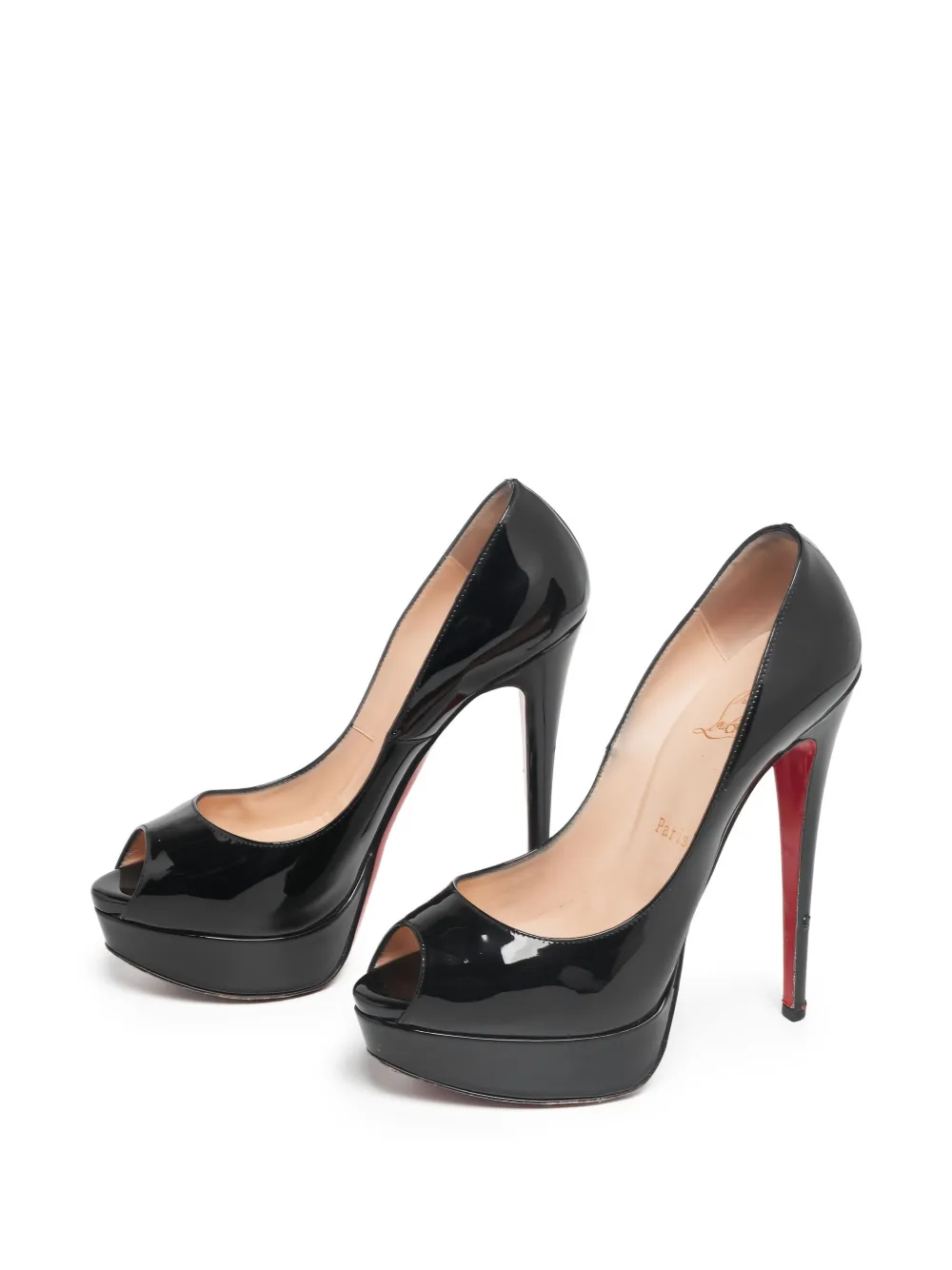 Christian Louboutin Pre-Owned 2024 145 mm Lady Peep pumps - Zwart
