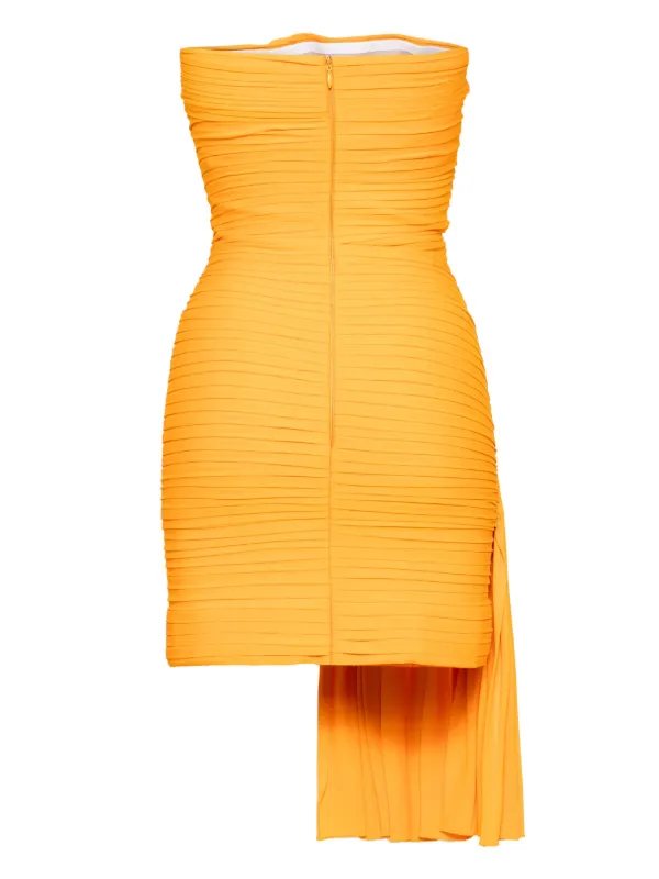 Herve L. Leroux Strapless Draped Mini Dress | Yellow | FARFETCH