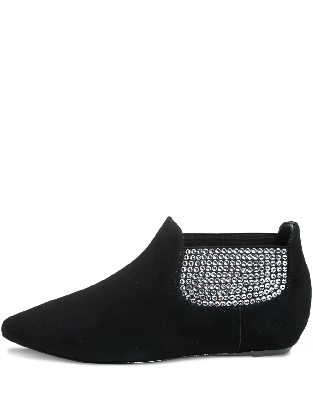 Pre-owned suede crystal-embellished boots