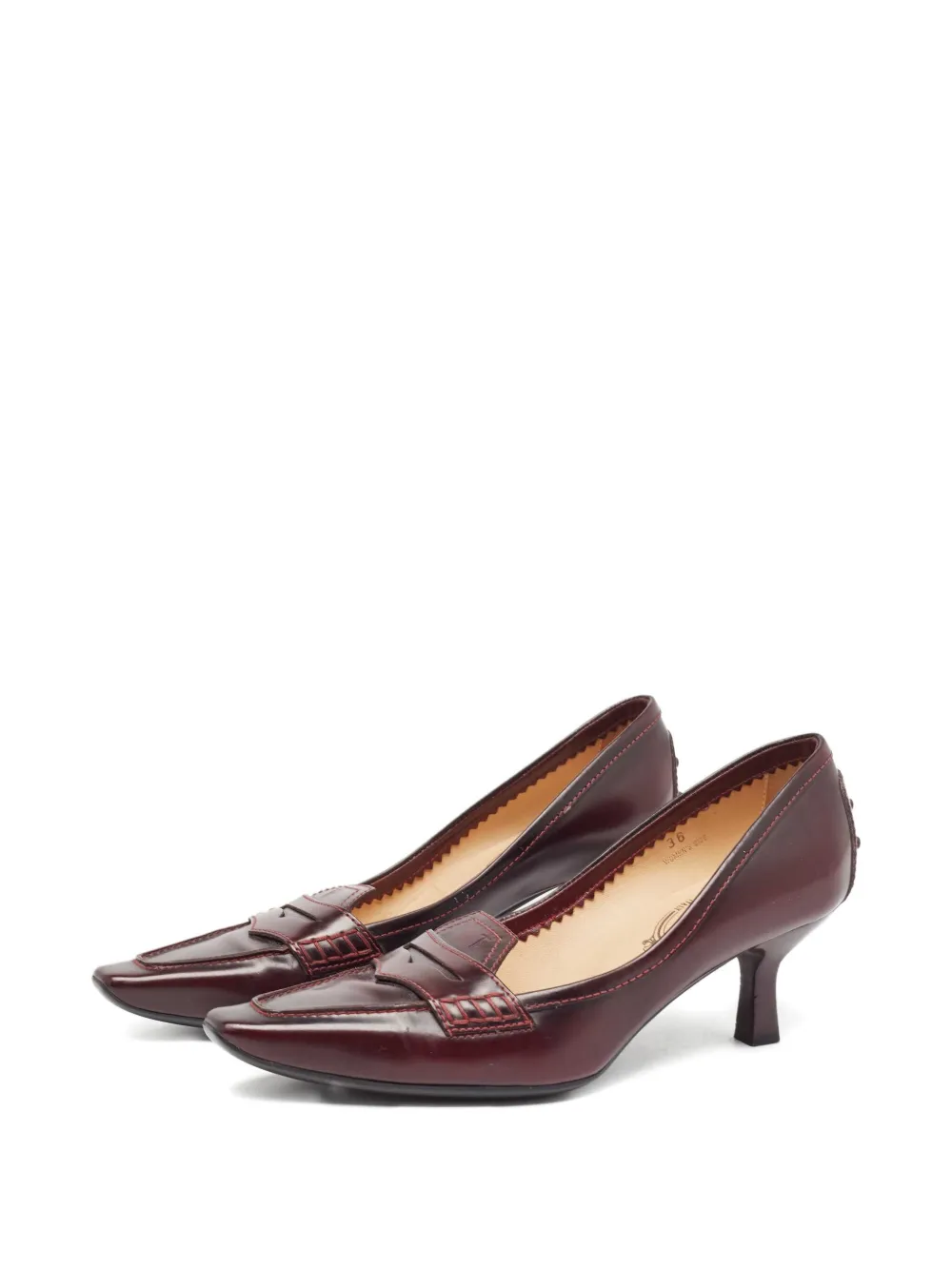 Tod's Vintage Penny Keeper pumps met puntige neus - Rood