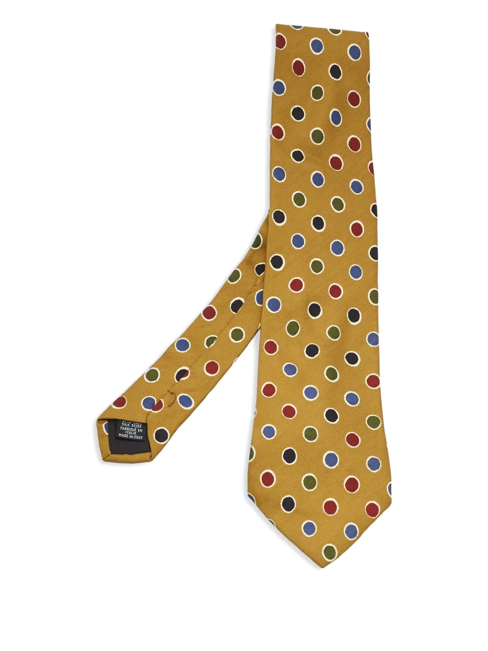 BOSS Pre-owned dots-print silk tie - Giallo