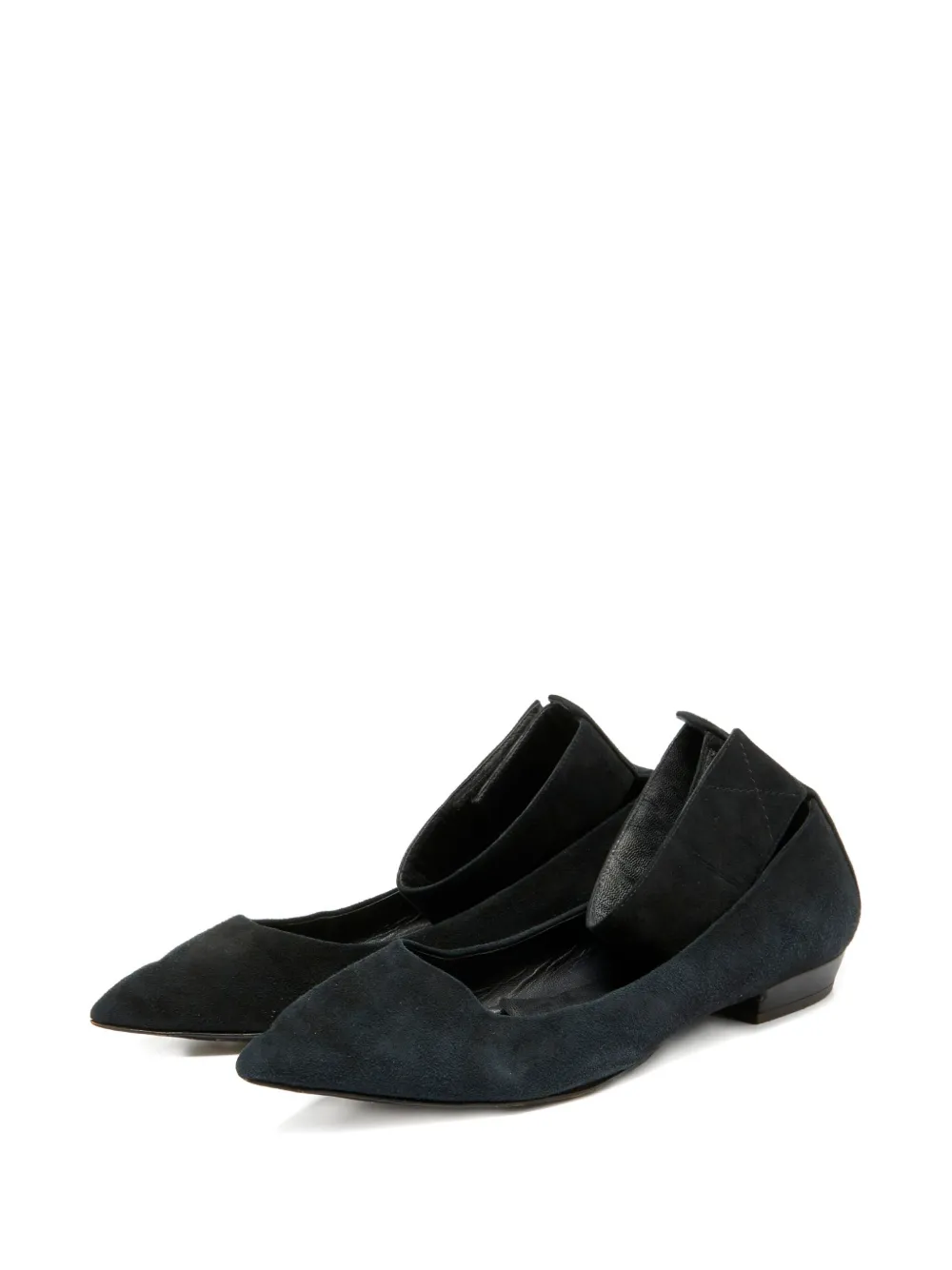 Giuseppe Zanotti Vintage Ballerina's met puntige neus en enkelbandje - Zwart