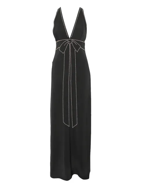 Moschino Pre-Owned plunging-neckline bow-embellished gown
