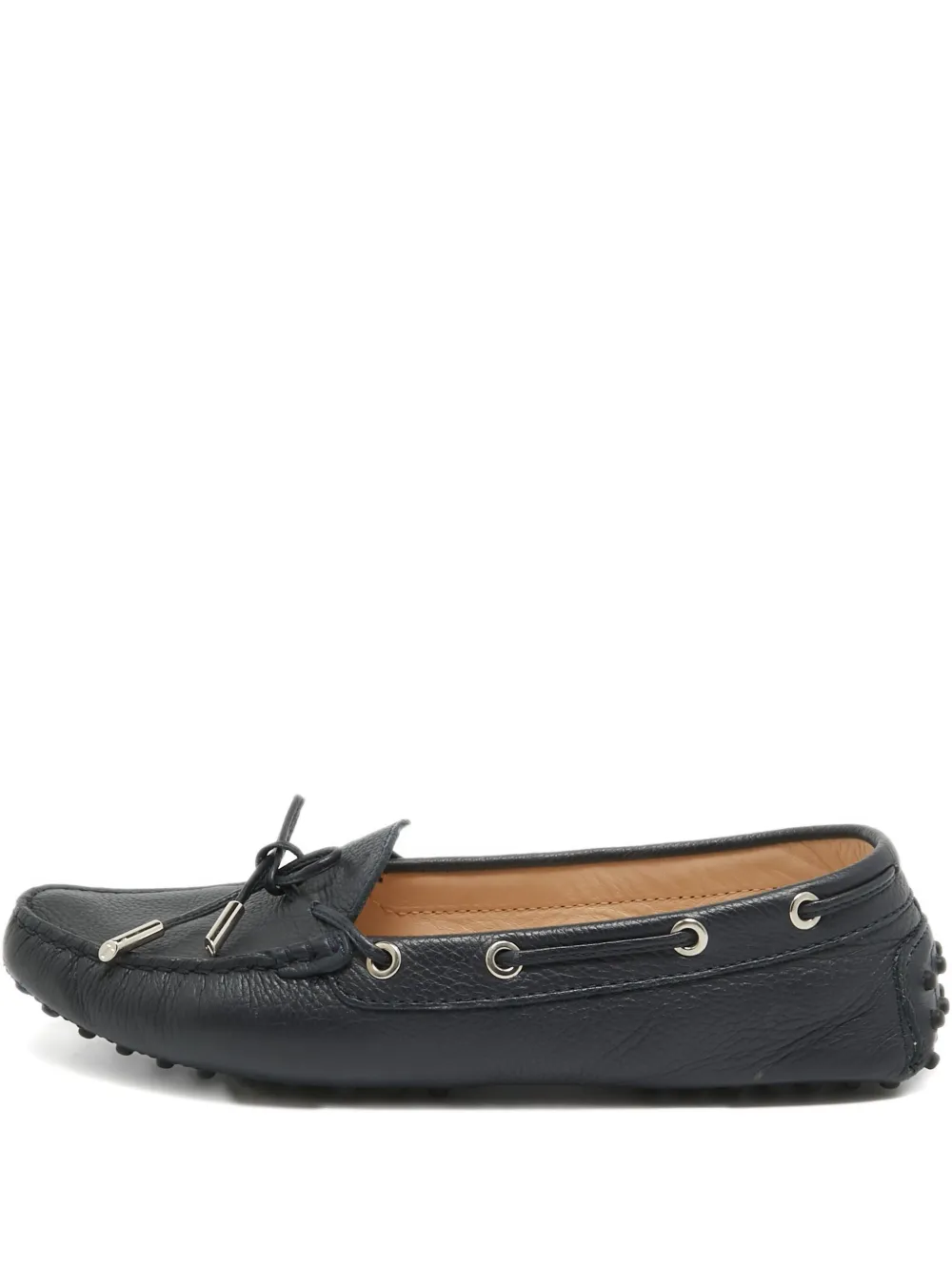 Tod's Vintage プレオウンド リボンディテール ローファー - ブルー Tod's Vintage プレオウンド リボンディテール ローファー - ブルー