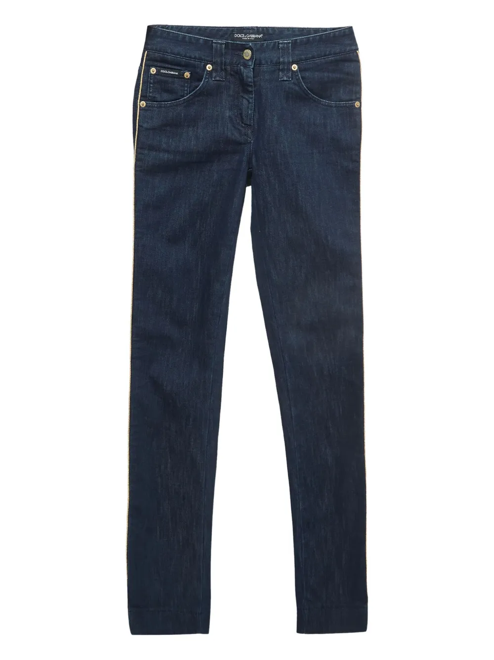 Pre-owned Dolce & Gabbana 2024 Side-stripe Jeans In Blue