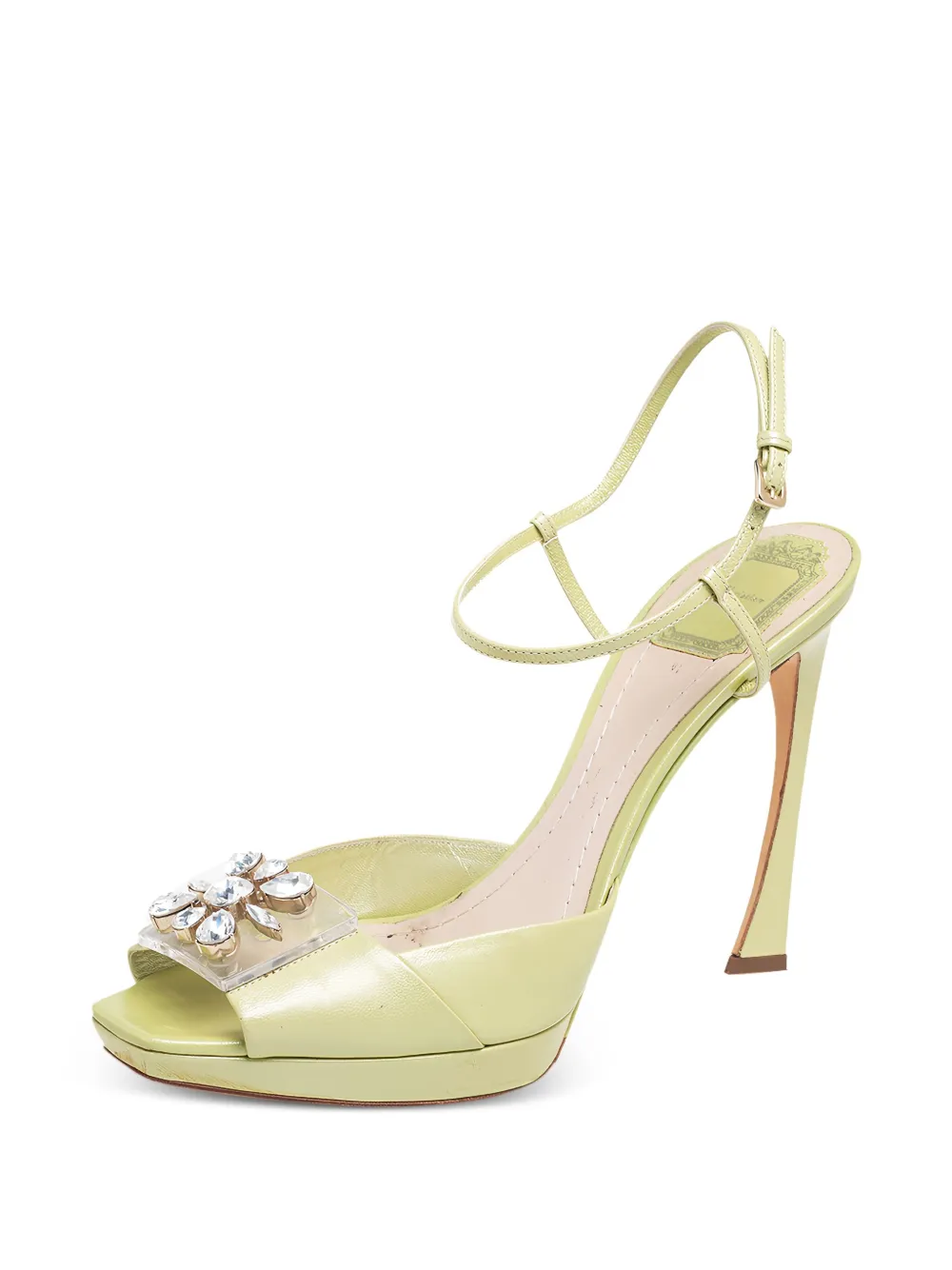 Christian Dior Pre-Owned 120 mm sandalen verfraaid met kristallen - Groen