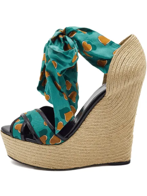 Gucci Pre-Owned 145mm wedge espadrilles