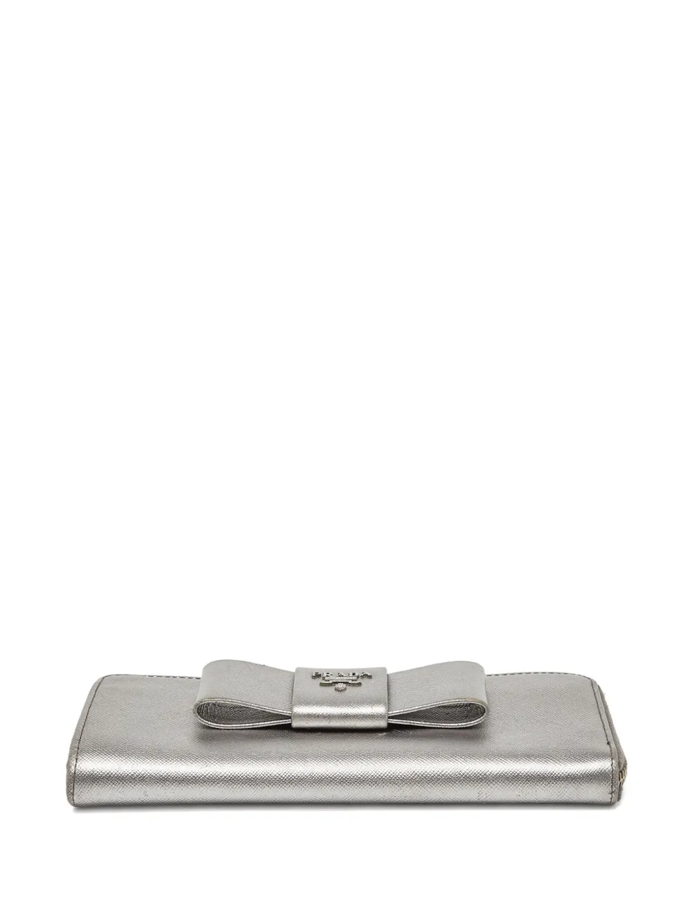 Prada Pre-owned Bow Leather Wallet in Grey, view 3