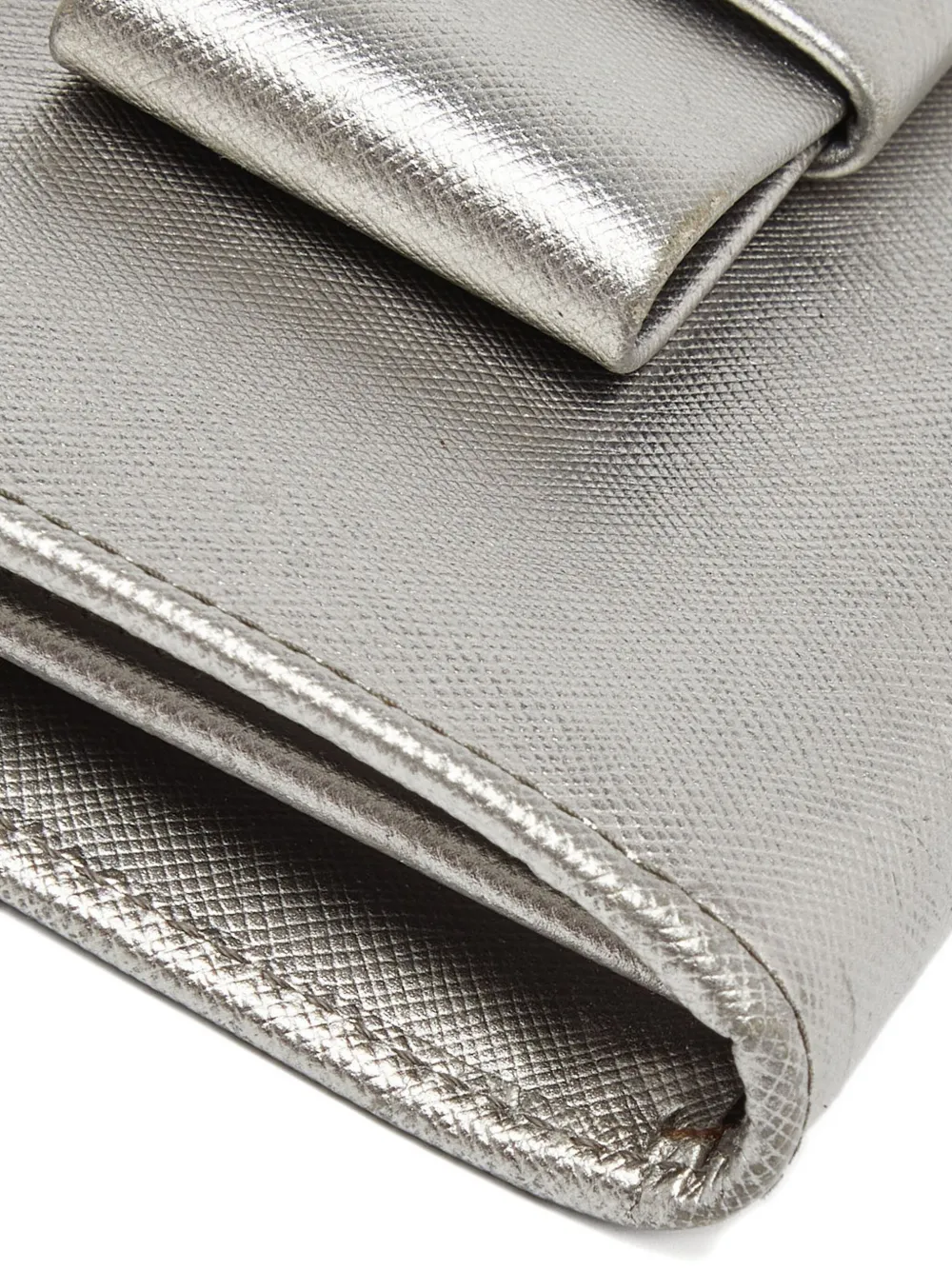 Prada Pre-owned Bow Leather Wallet in Grey, view 4