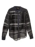 Roberto Cavalli Vintage Sheer Stripe Shirt - Black