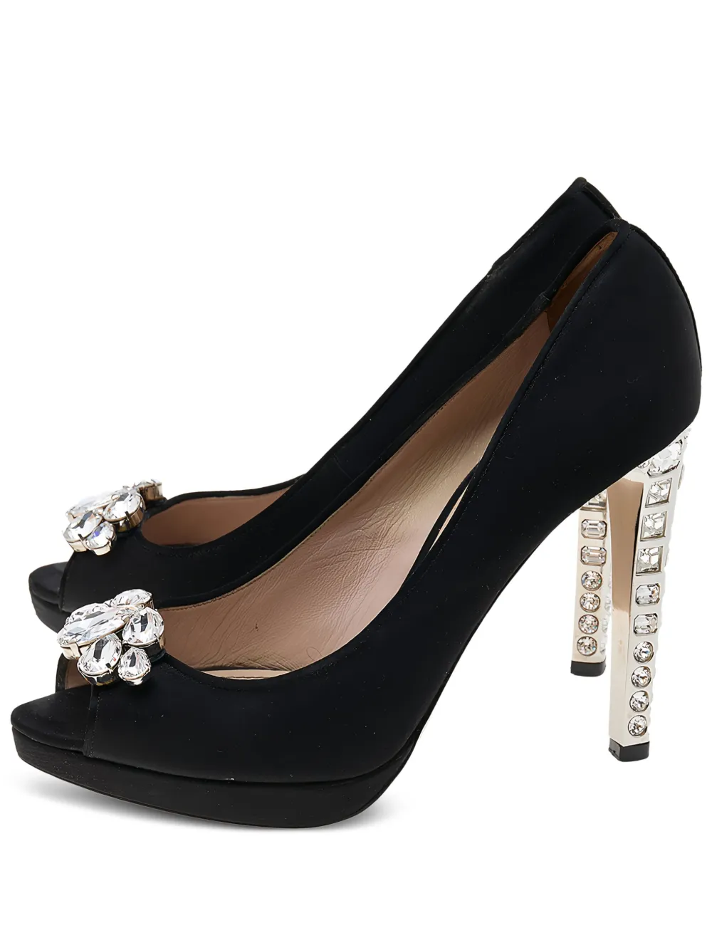 Miu Miu Pre-Owned 120mm crystal-embellished pumps | Black | Image 1