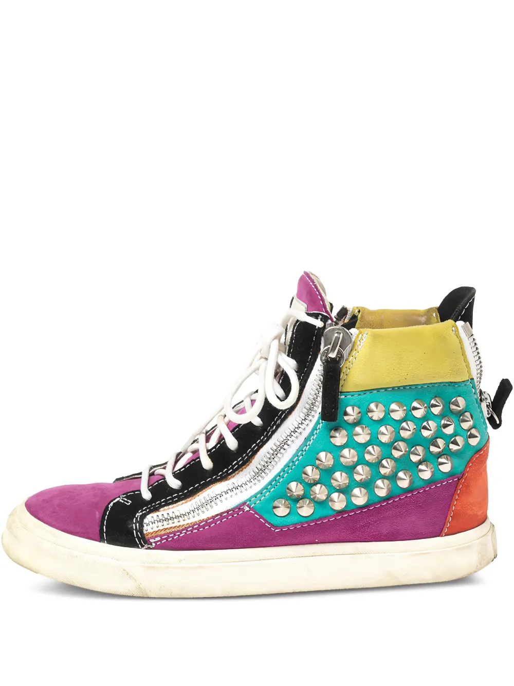 Giuseppe Zanotti Vintage Spike スタッズ ハイカットスニーカー - ピンク Giuseppe Zanotti Vintage Spike スタッズ ハイカットスニーカー - ピンク