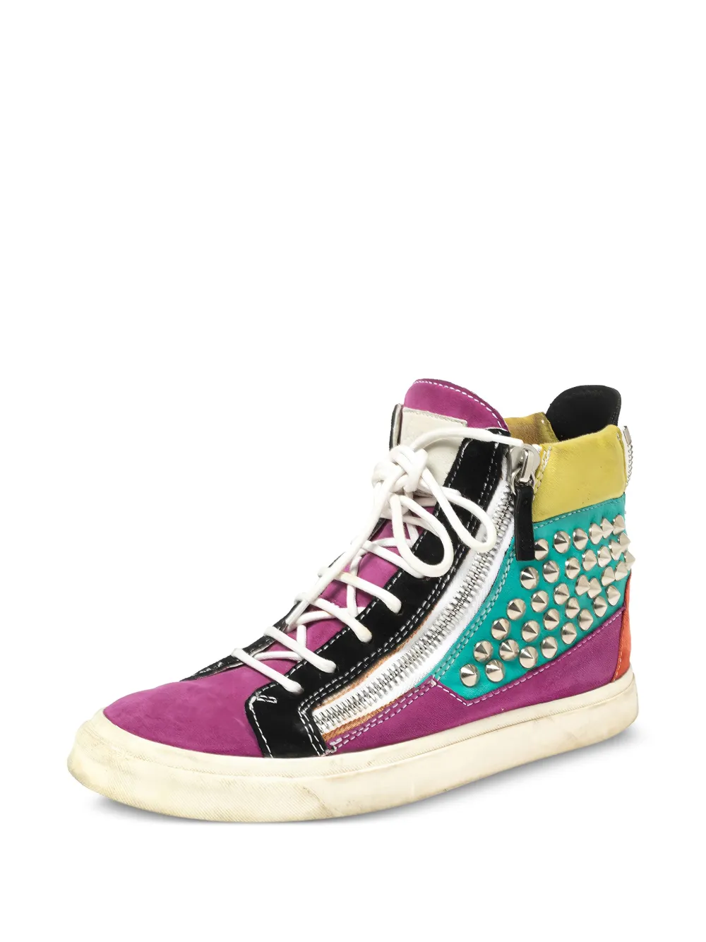 Giuseppe Zanotti Vintage Spike high-top sneakers met studs - Roze