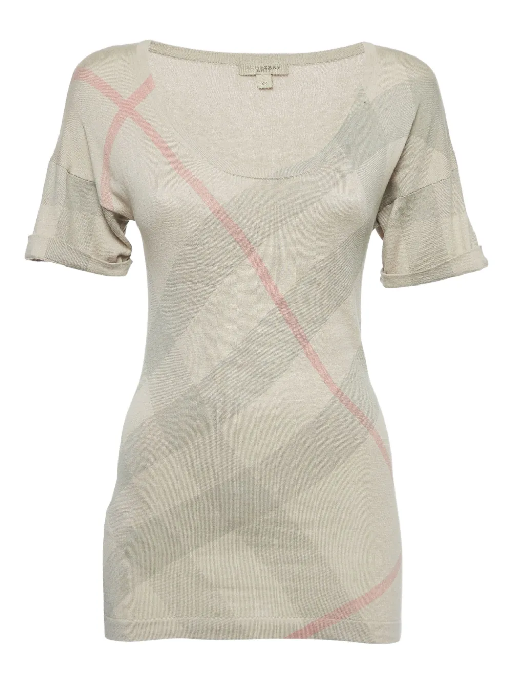 Burberry Pre-Owned checked T-shirt | Neutrals | Image 1