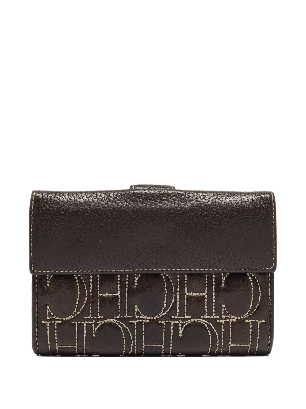 Carolina Herrera Vintage pre-owned logo-stitched leather wallet | Brown | Image 1