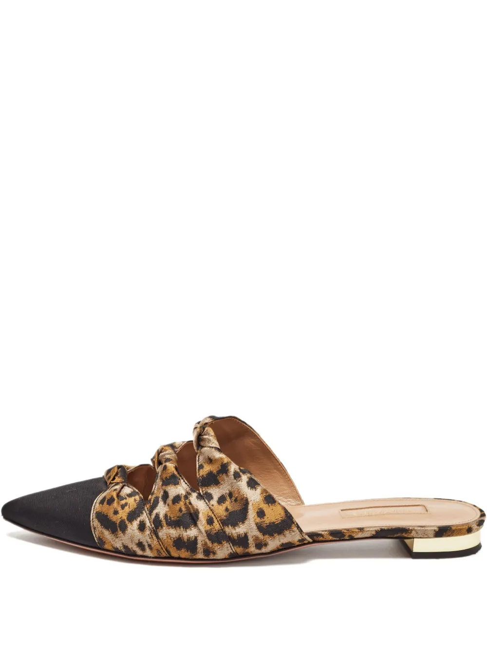 Aquazzura pre-owned leopard-print mules | Black | Image 1