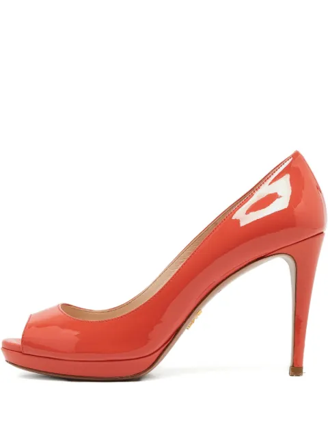 Prada Pre-Owned patent leather peep-toe pumps