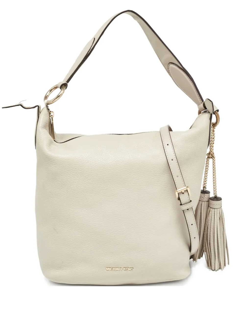 Michael Kors Vintage プレオウンド Elana タッセルショルダーバッグ - グレー Michael Kors Vintage プレオウンド Elana タッセルショルダーバッグ - グレー