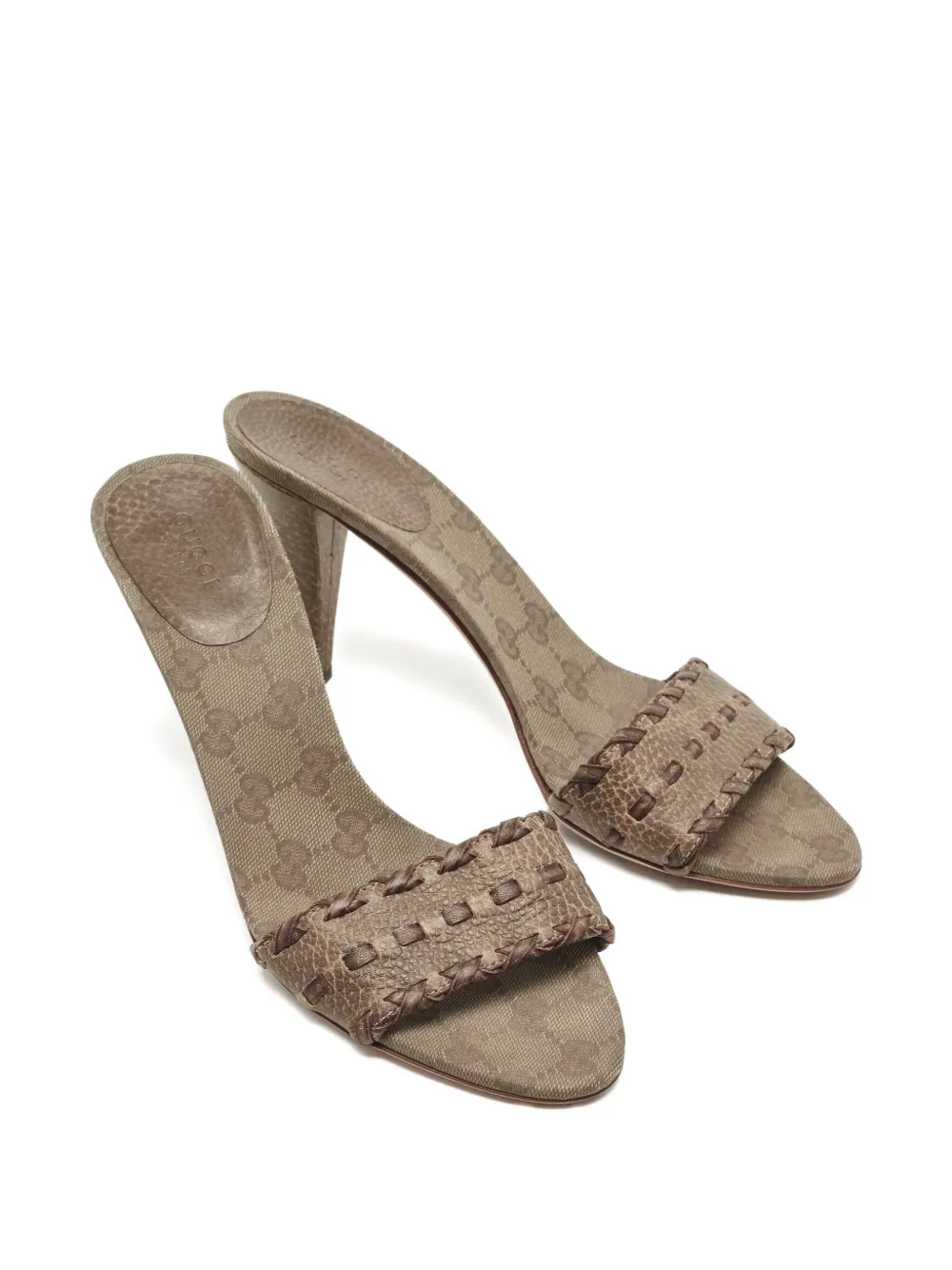 Gucci Pre-Owned 90 mm GG canvas sandalen - Bruin