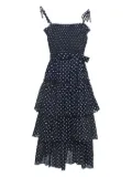 Tory Burch 2023 tiered polka-dot midi dress - Blue